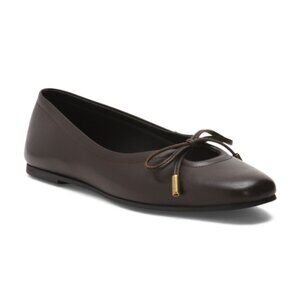 CRUZA Made In Portugal Leather Bow Ballet Flats